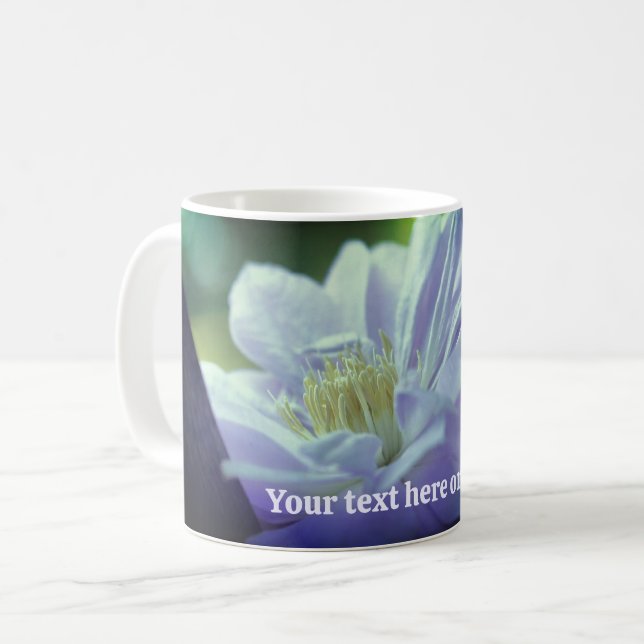 Caneca De Café Flor de Clematite Personalizada (Frente Esquerda)