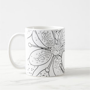 Caneca De Café Flor de coloração de padrão sem costura do Saxifra