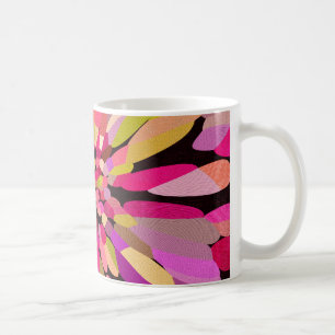 Caneca De Café Flor de Confetti Rosa