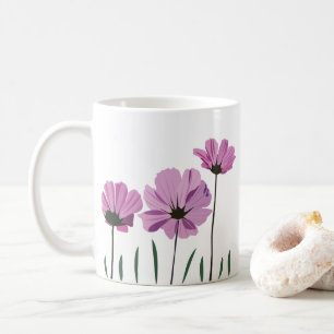 Caneca De Café Flor de Cosmos Flor Roxa Flor Rosa