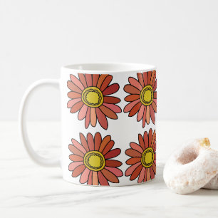 Caneca De Café Flor de Crisântemo Floral Crisântemo