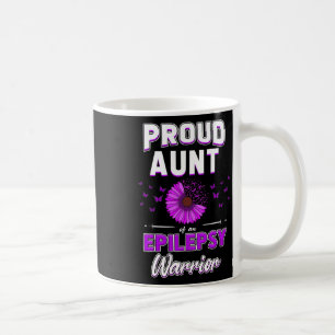 Caneca De Café Flor de Fita Roxa Orgulhosa Tia Nephew Niece Epile