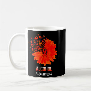 Caneca De Café Flor de Fita Vermelha de Conscientização sobre Álc