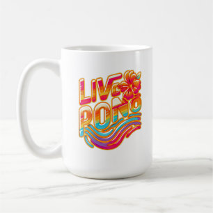 Caneca De Café Flor de hibisco colorida Live pono Aloha do Havaí