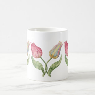 Caneca De Café Flor de ilustração botânica da safra Tulip