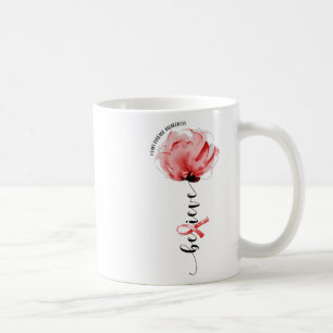 Caneca De Café Flor de Laço Vermelho de Conscientização da Doença