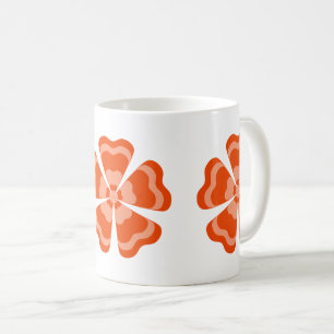 Caneca De Café Flor de Laranja Estilizada em Estilo Retrô
