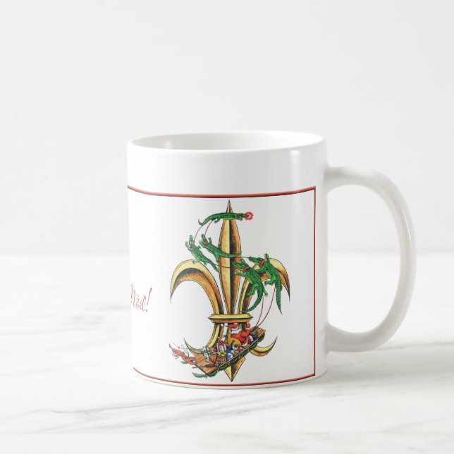 Caneca De Café Flor de lis do Natal com jacarés (Direita)