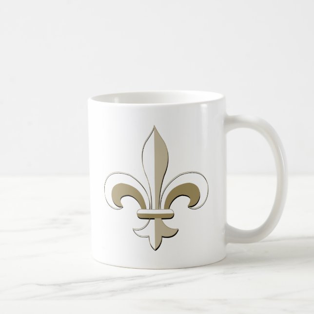 Caneca De Café Flor de lis - ouro (Direita)