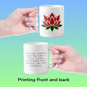 Caneca De Café Flor de lótus afirmação do seu texto