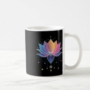 Caneca De Café Flor de Lótus Chuva de Cores Boêmia Ioga Flor de L