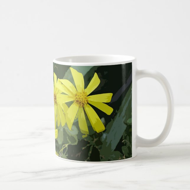 Caneca De Café Flor de margarida amarela (Direita)