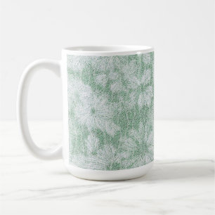 Caneca De Café Flor de Margarida Veludo Verde Menta