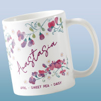 Flor de Nascimento de Abril Nome Personalizado Swe