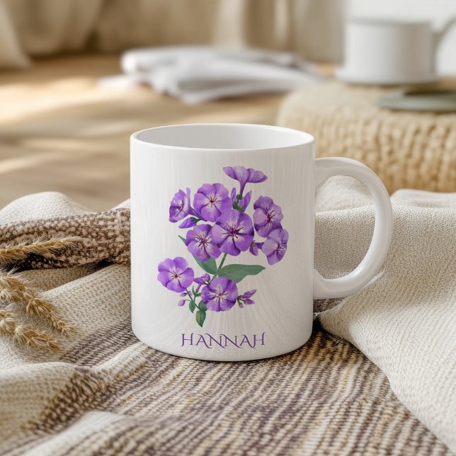 Caneca De Café Flor de Nascimento de Fevereiro Violeta Roxa (Criador carregado)