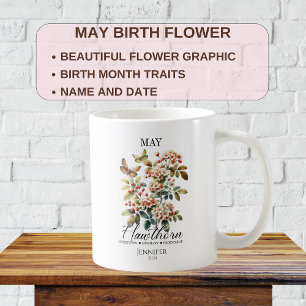 Caneca De Café Flor de Nascimento de Maio Personalizável Espinhei