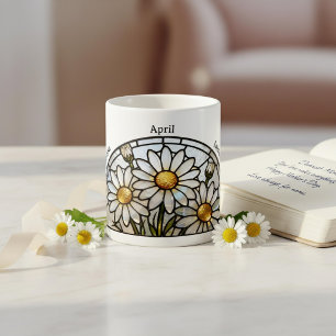 Caneca De Café Flor de Nascimento em Vidro Colorido Abril Margari