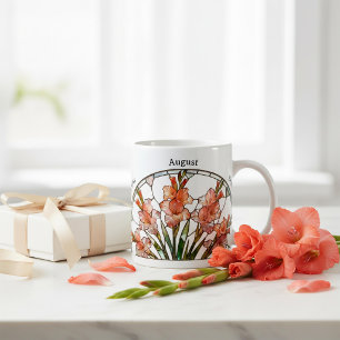Caneca De Café Flor de Nascimento em Vidro Estampado Agosto Gladí