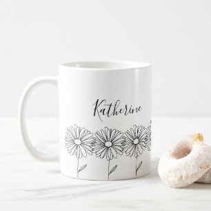 Caneca De Café Flor de Nascimento personalizada de abril margarid