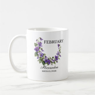 Caneca De Café Flor de Nascimento Violeta de Fevereiro