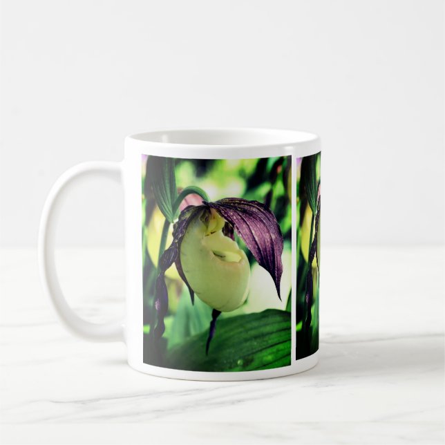 Caneca De Café Flor de Orquídea Branca (Esquerda)