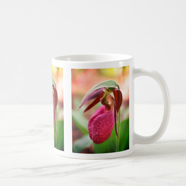 Caneca De Café Flor de Orquídea de Dama Vibrante (Direita)