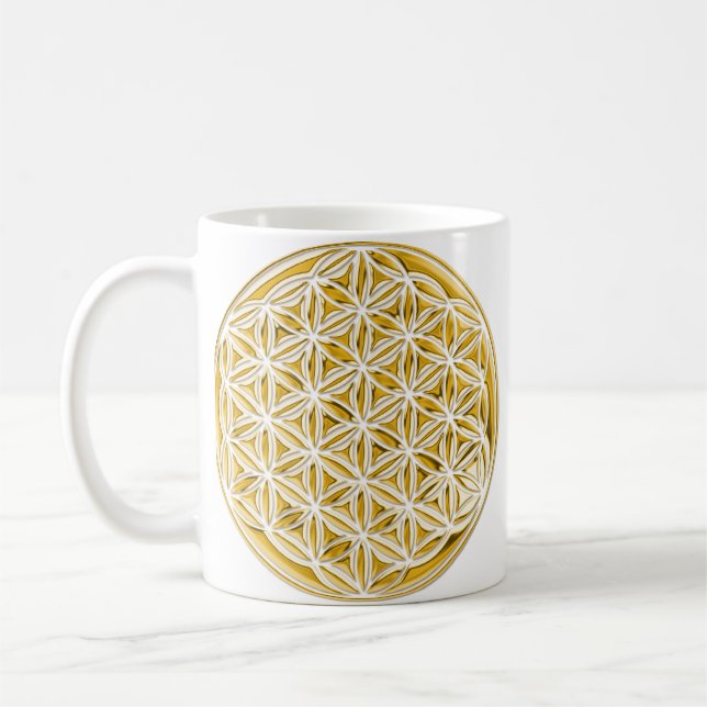 Caneca De Café Flor De Ouro Vivo/cheio (Esquerda)