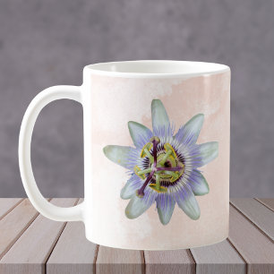 Caneca De Café Flor de Paixão Roxa Personalizável