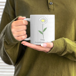 Caneca De Café Flor de Pastel de Margarida Botânica