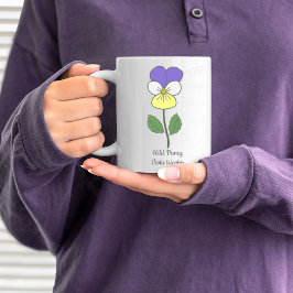 Caneca De Café Flor de Pastel Selvagem Botânica