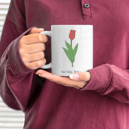Caneca De Café Flor de Pastel Vermelho Botânico