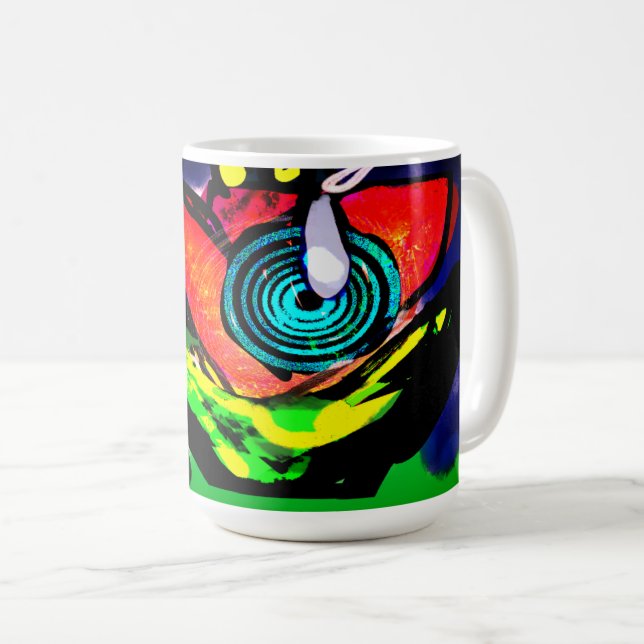 Caneca De Café Flor de primavera e sapo (Frente Esquerda)