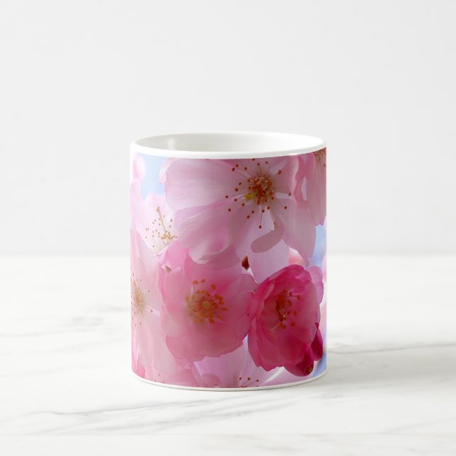 Caneca De Café Flor de primavera rosa (Centro)