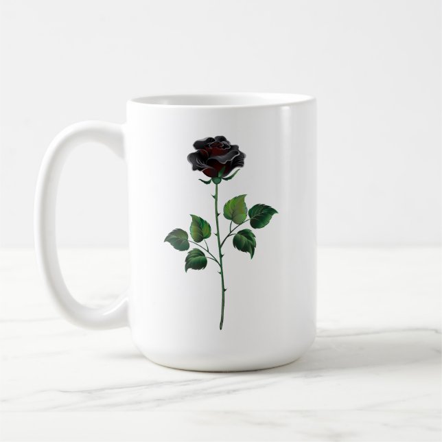 Caneca De Café Flor de rosa preta (Esquerda)