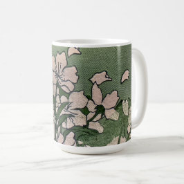 Caneca De Café Flor de Rosa Verde