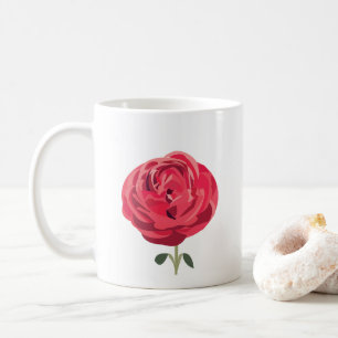 Caneca De Café Flor de Rosa Vermelha Rosa Vermelha Floral