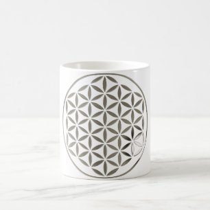 Caneca De Café Flor De Vida 1 - Carimbo De Prata