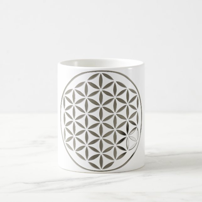 Caneca De Café Flor De Vida 1 - Carimbo De Prata (Centro)