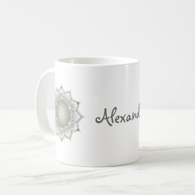 Caneca De Café Flor De Vida - Blossomas Mandala 1 (Frente Esquerda)