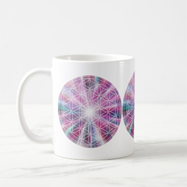 Caneca De Café Flor De Vida / Blume des Lebens - Botão VII (Esquerda)
