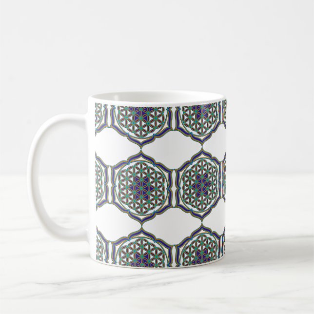 Caneca De Café Flor De Vida / Blume des Lebens - Lotus Contour (Esquerda)