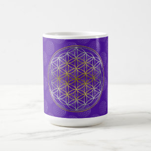 Caneca De Café Flor de Vida / Blume des Lebens - Violeta padrão
