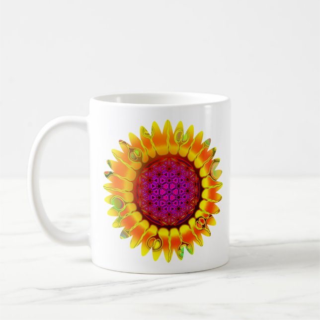 Caneca De Café Flor De Vida - Flor Geométrico 4 (Esquerda)