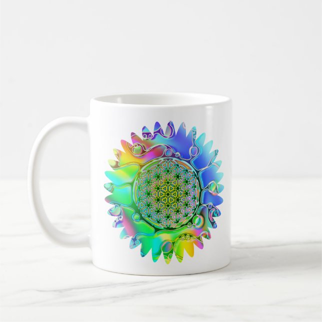 Caneca De Café Flor De Vida - Flor Geométrico 5 (Esquerda)