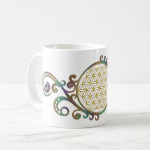 Caneca De Café Flor De Vida - Ornamentos Espirais 1
