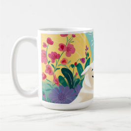 Caneca De Café Flor do amor por si mesmo, mulher e resgate de can