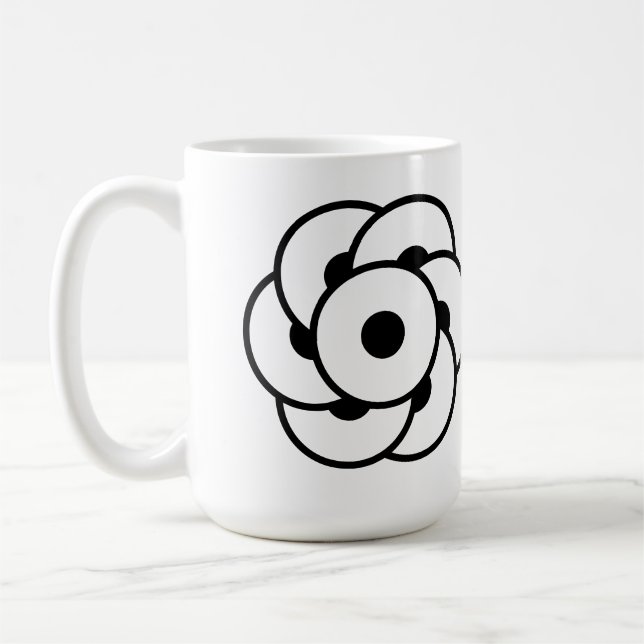 Caneca De Café Flor do Círculo Crocante - Arte Geométrica Cósmica (Esquerda)