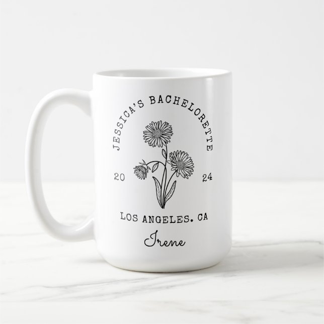 Caneca De Café Flor do Mês de Nascimento de Setembro da Noiva (Esquerda)