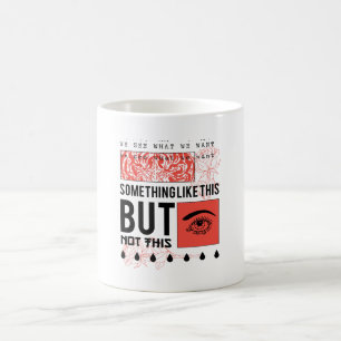 CANECA DE CAFÉ FLOR E DESENHO DE OLHOS INCRÍVEIS