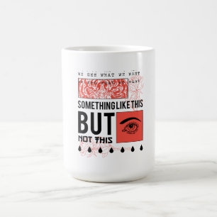 CANECA DE CAFÉ FLOR E DESENHO DE OLHOS INCRÍVEIS